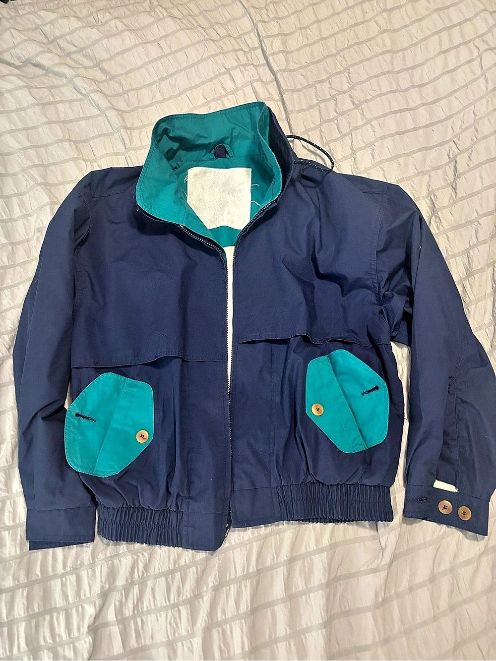 Gear for Sports Color Block Bomber Jacket in Blue & Green